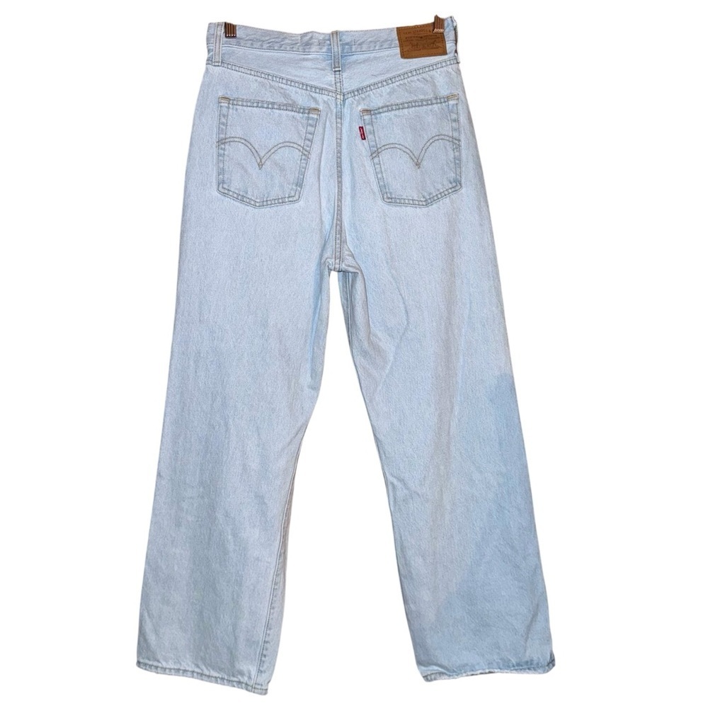 LEVI’S Ribcage Straight Ankle In Ojai Shore Light Wash Distressed Size 28 - Picture 10 of 16
